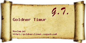 Goldner Timur névjegykártya
